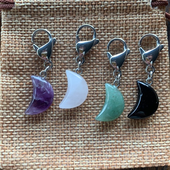 HP 🍀Crystal Pet Charms Amethyst Pet Charm Rose Quartz Pet Charm Obsidian Charm - Picture 3 of 3
